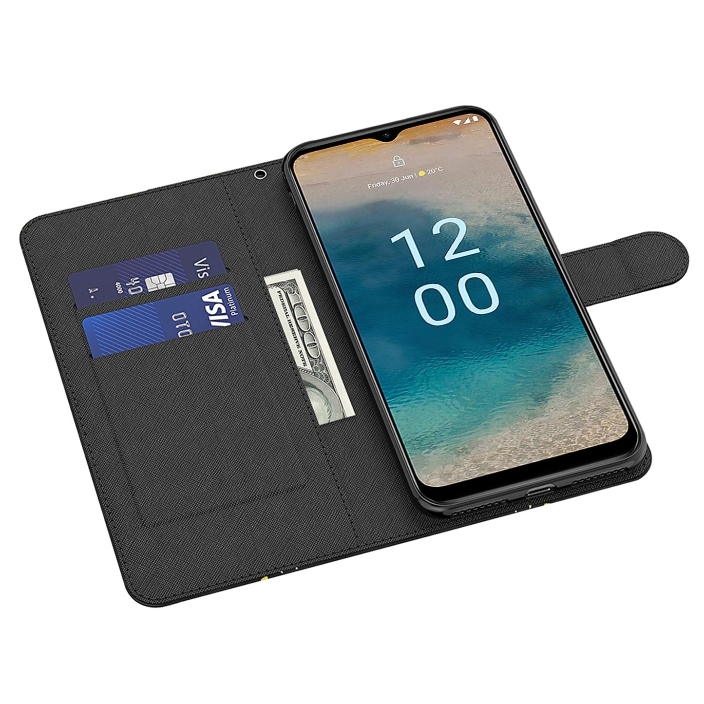 For Nokia G22 3D Pattern Printing Phone Leather Case Stand Cell Phone Wallet Cover with Strap