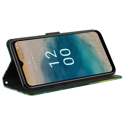 For Nokia G22 3D Pattern Printing Phone Leather Case Stand Cell Phone Wallet Cover with Strap