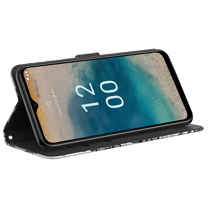 For Nokia G22 3D Pattern Printing Phone Leather Case Stand Cell Phone Wallet Cover with Strap