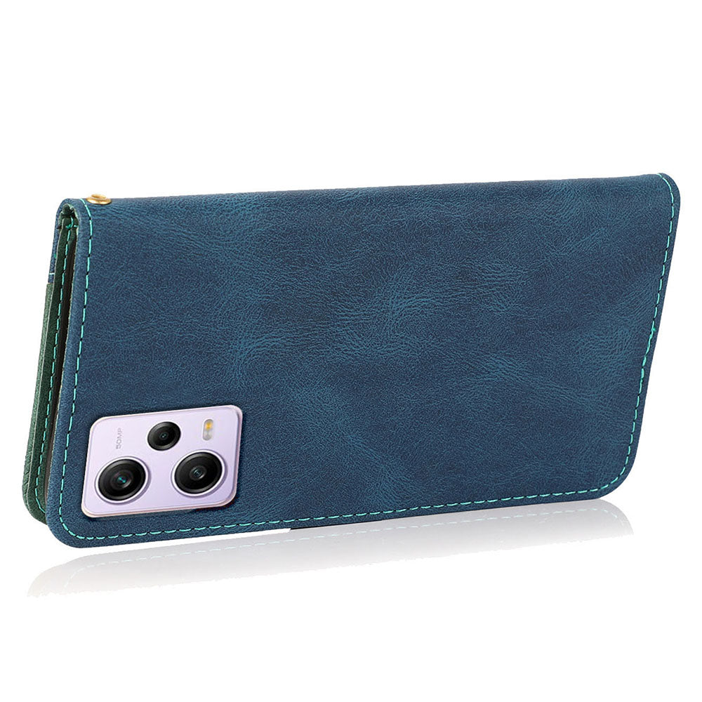 For Xiaomi Poco X5 Pro 5G / Redmi Note 12 Pro Speed 5G / 12 Pro 5G Anti-drop Stand Case Splicing PU Leather Wallet Phone Cover