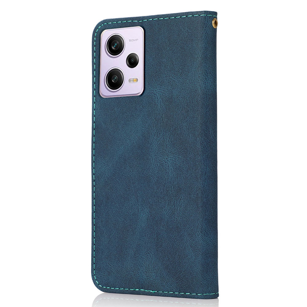 For Xiaomi Poco X5 Pro 5G / Redmi Note 12 Pro Speed 5G / 12 Pro 5G Anti-drop Stand Case Splicing PU Leather Wallet Phone Cover