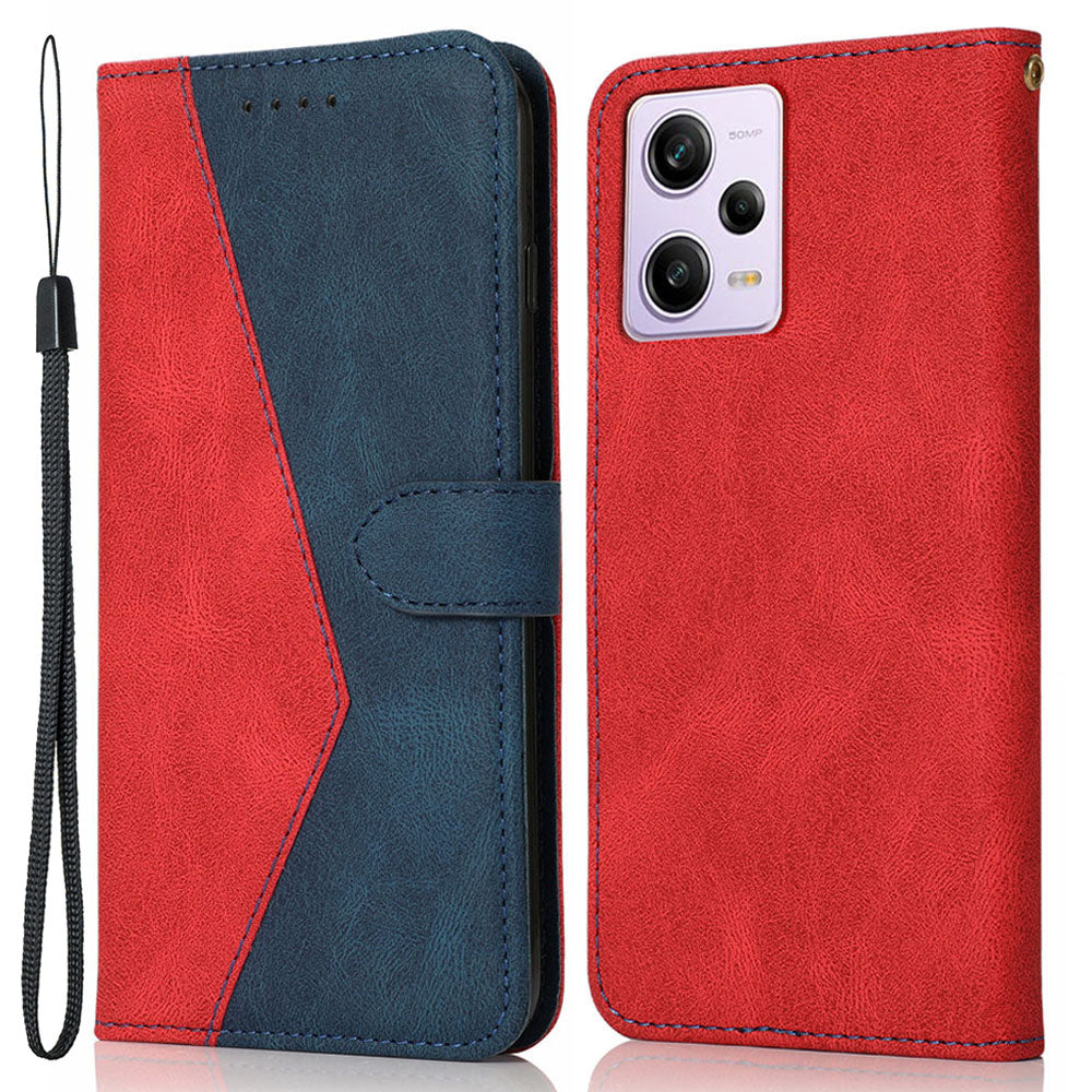 For Xiaomi Poco X5 Pro 5G / Redmi Note 12 Pro Speed 5G / 12 Pro 5G Anti-drop Stand Case Splicing PU Leather Wallet Phone Cover