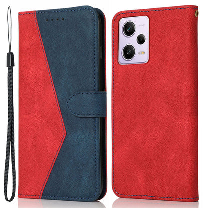 For Xiaomi Poco X5 Pro 5G / Redmi Note 12 Pro Speed 5G / 12 Pro 5G Anti-drop Stand Case Splicing PU Leather Wallet Phone Cover