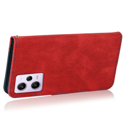 For Xiaomi Poco X5 Pro 5G / Redmi Note 12 Pro Speed 5G / 12 Pro 5G Anti-drop Stand Case Splicing PU Leather Wallet Phone Cover