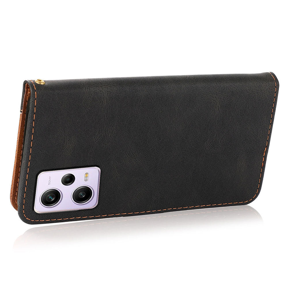 For Xiaomi Poco X5 Pro 5G / Redmi Note 12 Pro Speed 5G / 12 Pro 5G Anti-drop Stand Case Splicing PU Leather Wallet Phone Cover