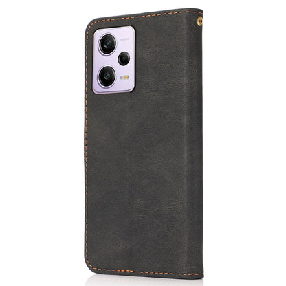 For Xiaomi Poco X5 Pro 5G / Redmi Note 12 Pro Speed 5G / 12 Pro 5G Anti-drop Stand Case Splicing PU Leather Wallet Phone Cover