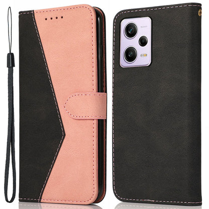 For Xiaomi Poco X5 Pro 5G / Redmi Note 12 Pro Speed 5G / 12 Pro 5G Anti-drop Stand Case Splicing PU Leather Wallet Phone Cover