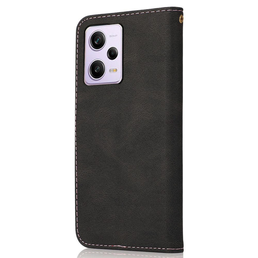 For Xiaomi Poco X5 Pro 5G / Redmi Note 12 Pro Speed 5G / 12 Pro 5G Anti-drop Stand Case Splicing PU Leather Wallet Phone Cover