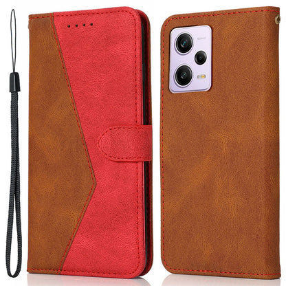 For Xiaomi Poco X5 Pro 5G / Redmi Note 12 Pro Speed 5G / 12 Pro 5G Anti-drop Stand Case Splicing PU Leather Wallet Phone Cover
