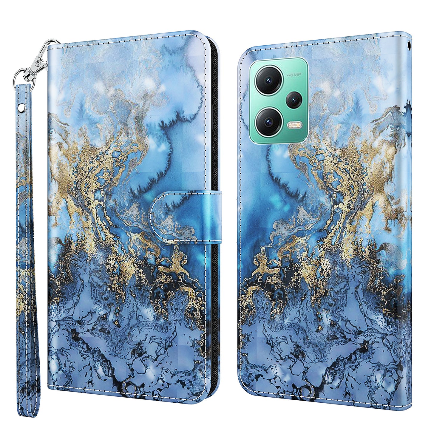 For Xiaomi Redmi Note 12 5G (China) / (India) / (Global) / Poco X5 5G Leather Phone Case 3D Pattern Printing Stand Wallet Cover