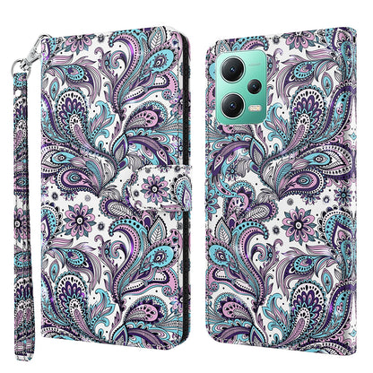 For Xiaomi Redmi Note 12 5G (China) / (India) / (Global) / Poco X5 5G Leather Phone Case 3D Pattern Printing Stand Wallet Cover