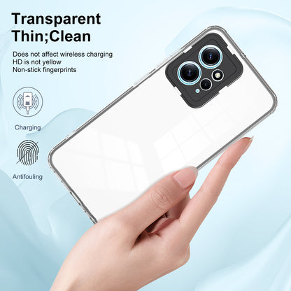 For Xiaomi Redmi Note 12 4G TPU Backplate + PC Frame + PC Camera Ring Mobile Case 3-in-1 Transparent Cover