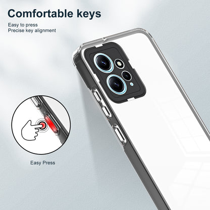 For Xiaomi Redmi Note 12 4G TPU Backplate + PC Frame + PC Camera Ring Mobile Case 3-in-1 Transparent Cover