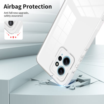 For Xiaomi Redmi Note 12 4G TPU Backplate + PC Frame + PC Camera Ring Mobile Case 3-in-1 Transparent Cover