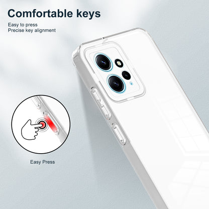 For Xiaomi Redmi Note 12 4G TPU Backplate + PC Frame + PC Camera Ring Mobile Case 3-in-1 Transparent Cover