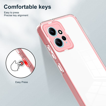 For Xiaomi Redmi Note 12 4G TPU Backplate + PC Frame + PC Camera Ring Mobile Case 3-in-1 Transparent Cover