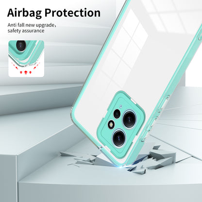 For Xiaomi Redmi Note 12 4G TPU Backplate + PC Frame + PC Camera Ring Mobile Case 3-in-1 Transparent Cover