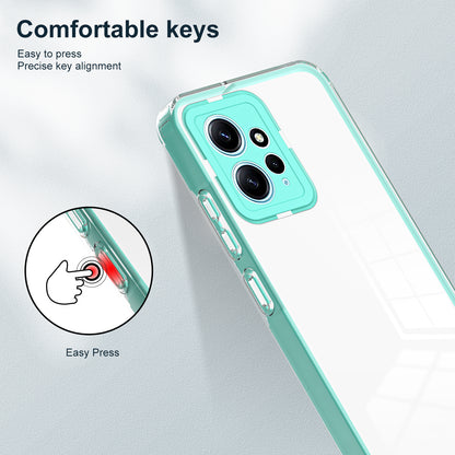 For Xiaomi Redmi Note 12 4G TPU Backplate + PC Frame + PC Camera Ring Mobile Case 3-in-1 Transparent Cover