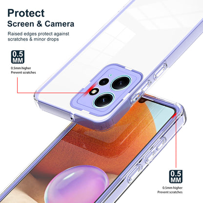 For Xiaomi Redmi Note 12 4G TPU Backplate + PC Frame + PC Camera Ring Mobile Case 3-in-1 Transparent Cover