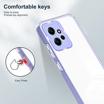 For Xiaomi Redmi Note 12 4G TPU Backplate + PC Frame + PC Camera Ring Mobile Case 3-in-1 Transparent Cover