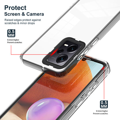 For Xiaomi Redmi Note 12 Pro+ 5G Phone Case TPU Backplate + PC Frame + PC Camera Frame 3-in-1 Clear Cover