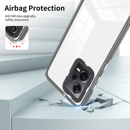 For Xiaomi Redmi Note 12 Pro+ 5G Phone Case TPU Backplate + PC Frame + PC Camera Frame 3-in-1 Clear Cover