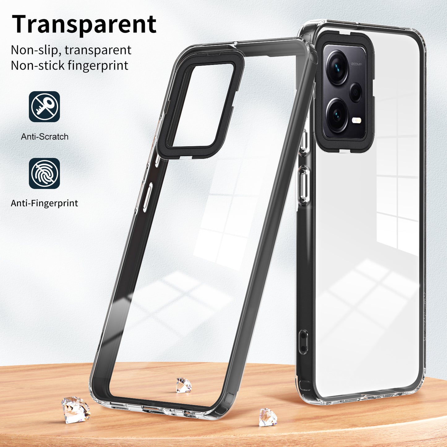 For Xiaomi Redmi Note 12 Pro+ 5G Phone Case TPU Backplate + PC Frame + PC Camera Frame 3-in-1 Clear Cover
