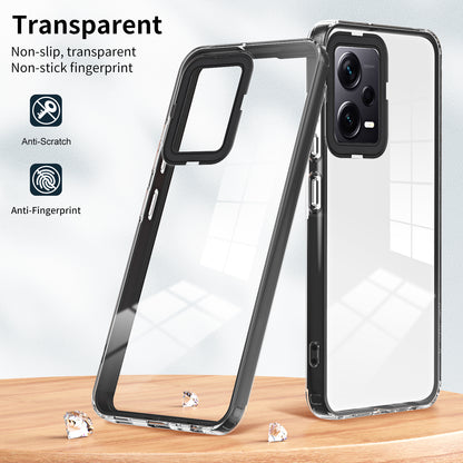 For Xiaomi Redmi Note 12 Pro+ 5G Phone Case TPU Backplate + PC Frame + PC Camera Frame 3-in-1 Clear Cover