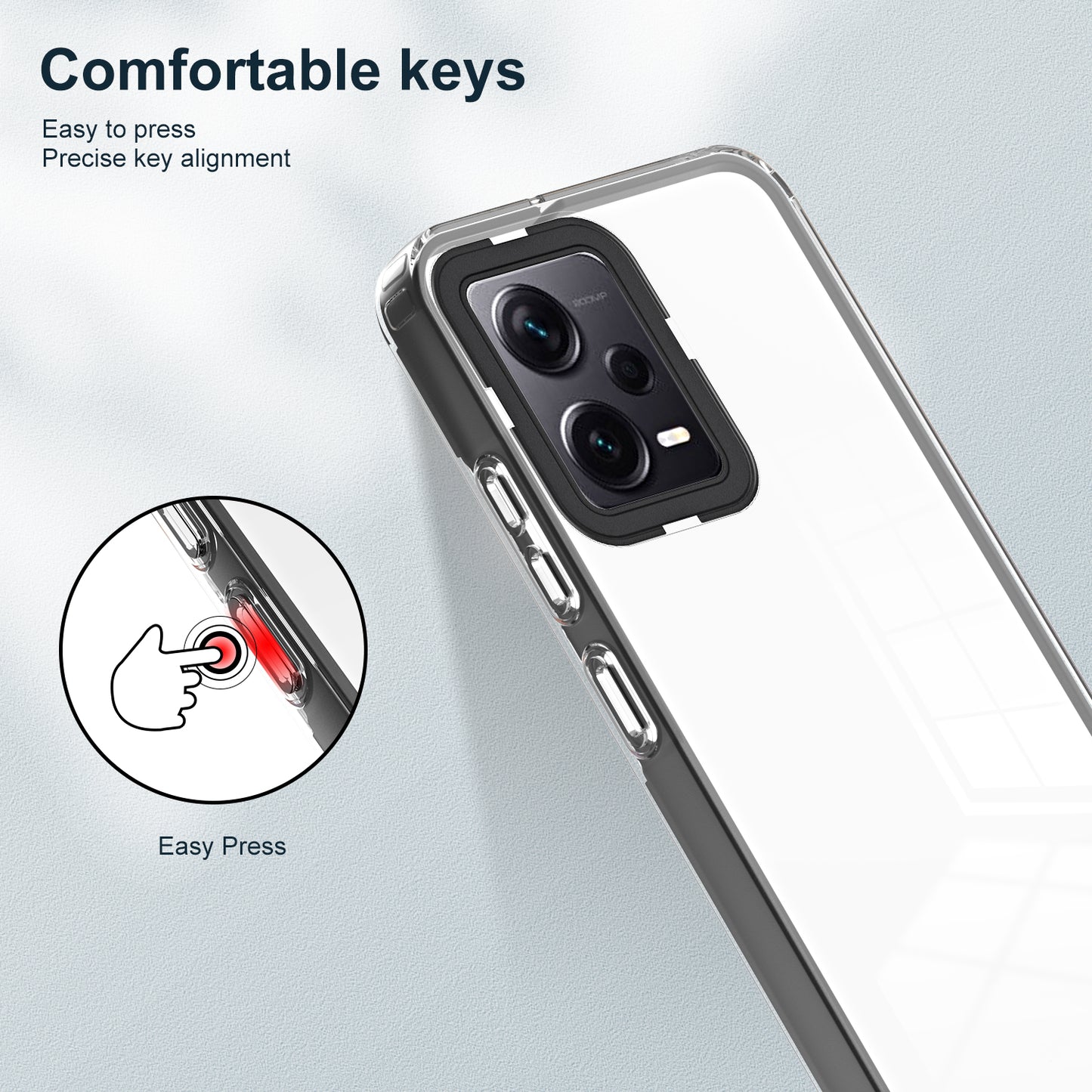 For Xiaomi Redmi Note 12 Pro+ 5G Phone Case TPU Backplate + PC Frame + PC Camera Frame 3-in-1 Clear Cover