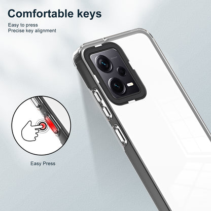 For Xiaomi Redmi Note 12 Pro+ 5G Phone Case TPU Backplate + PC Frame + PC Camera Frame 3-in-1 Clear Cover