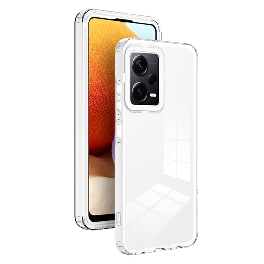 For Xiaomi Redmi Note 12 Pro+ 5G Phone Case TPU Backplate + PC Frame + PC Camera Frame 3-in-1 Clear Cover