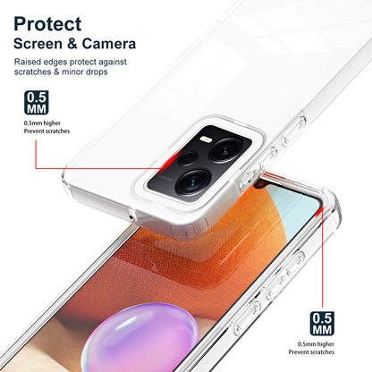 For Xiaomi Redmi Note 12 Pro+ 5G Phone Case TPU Backplate + PC Frame + PC Camera Frame 3-in-1 Clear Cover