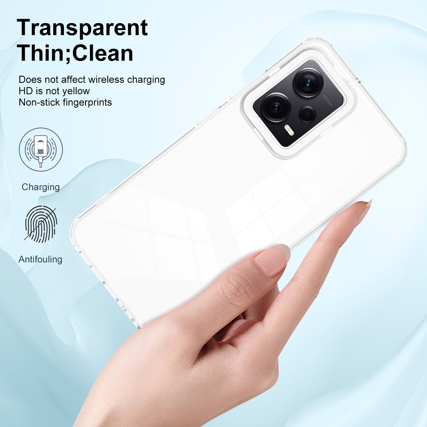 For Xiaomi Redmi Note 12 Pro+ 5G Phone Case TPU Backplate + PC Frame + PC Camera Frame 3-in-1 Clear Cover