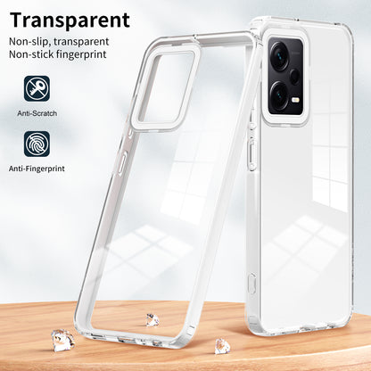 For Xiaomi Redmi Note 12 Pro+ 5G Phone Case TPU Backplate + PC Frame + PC Camera Frame 3-in-1 Clear Cover