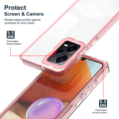 For Xiaomi Redmi Note 12 Pro+ 5G Phone Case TPU Backplate + PC Frame + PC Camera Frame 3-in-1 Clear Cover