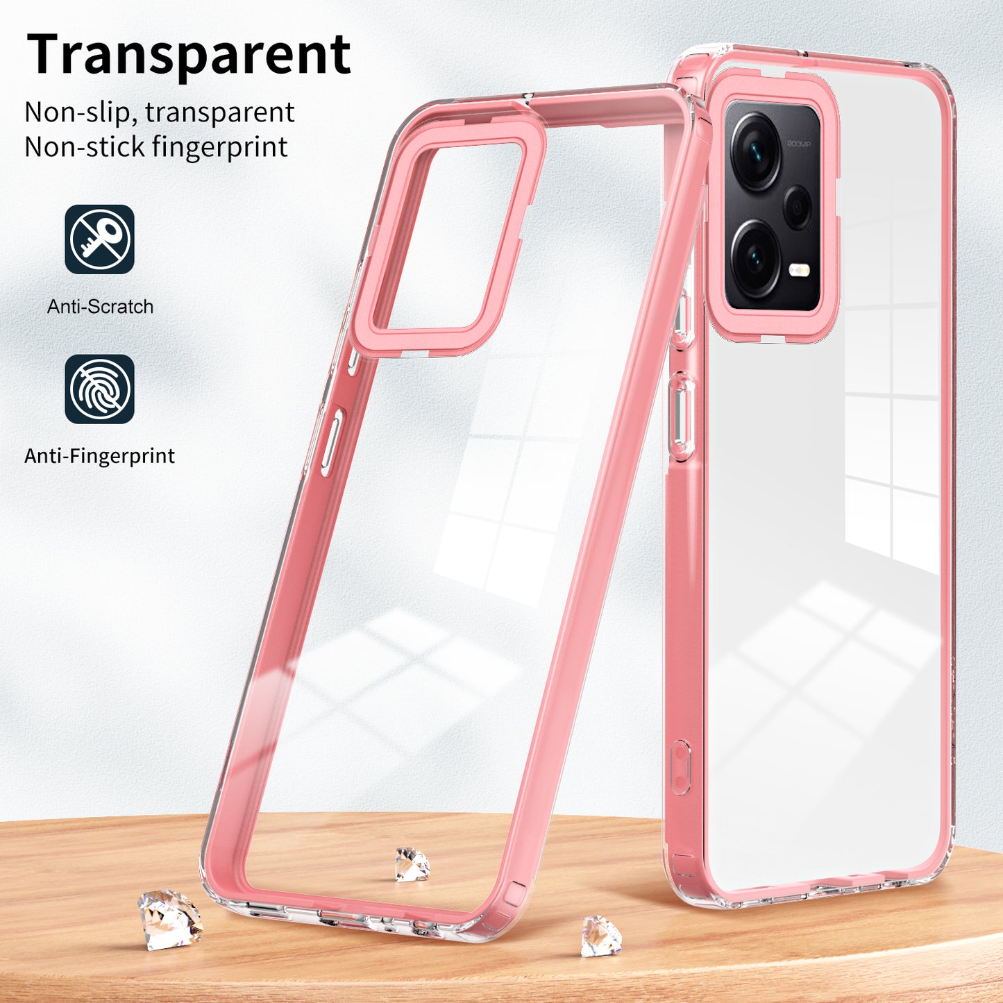 For Xiaomi Redmi Note 12 Pro+ 5G Phone Case TPU Backplate + PC Frame + PC Camera Frame 3-in-1 Clear Cover