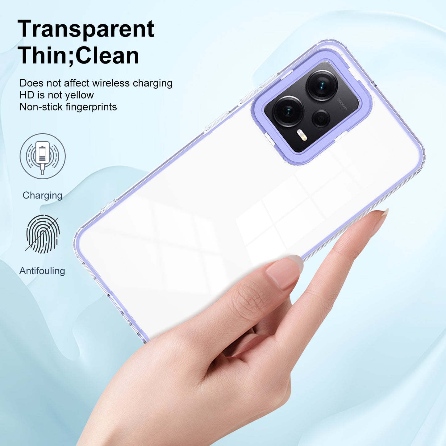 For Xiaomi Redmi Note 12 Pro+ 5G Phone Case TPU Backplate + PC Frame + PC Camera Frame 3-in-1 Clear Cover