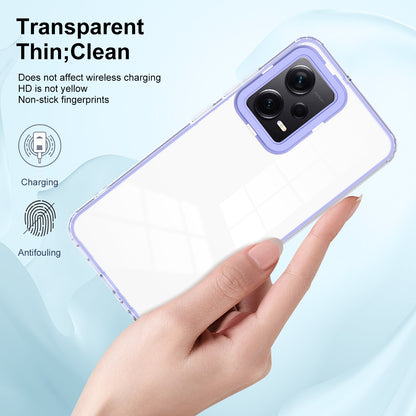 For Xiaomi Redmi Note 12 Pro+ 5G Phone Case TPU Backplate + PC Frame + PC Camera Frame 3-in-1 Clear Cover