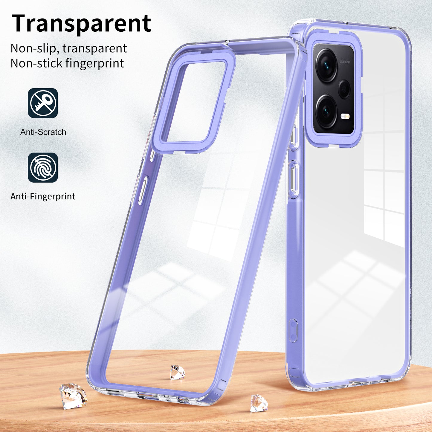 For Xiaomi Redmi Note 12 Pro+ 5G Phone Case TPU Backplate + PC Frame + PC Camera Frame 3-in-1 Clear Cover