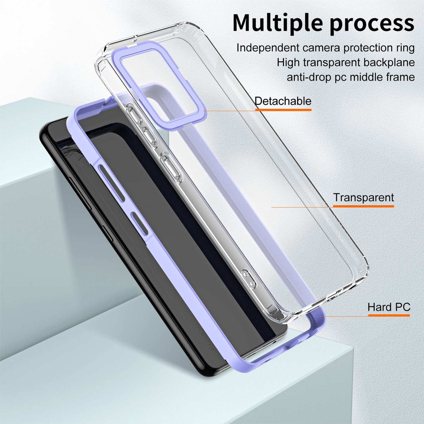 For Xiaomi Redmi Note 12 Pro+ 5G Phone Case TPU Backplate + PC Frame + PC Camera Frame 3-in-1 Clear Cover