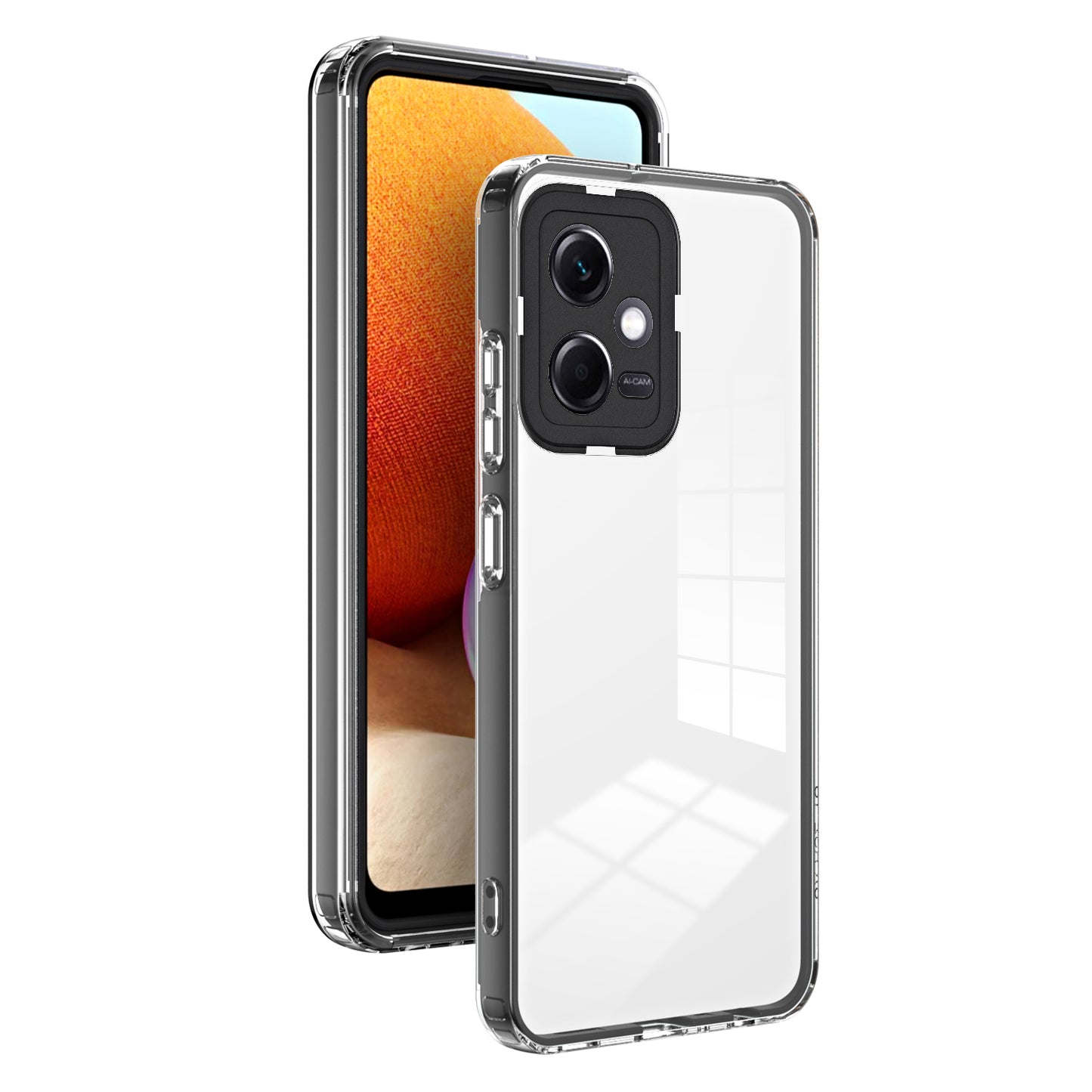 For Xiaomi Redmi Note 12 5G (Global) / Poco X5 5G TPU PC Phone Case 3-in-1 Clear Cover with PC Camera Frame