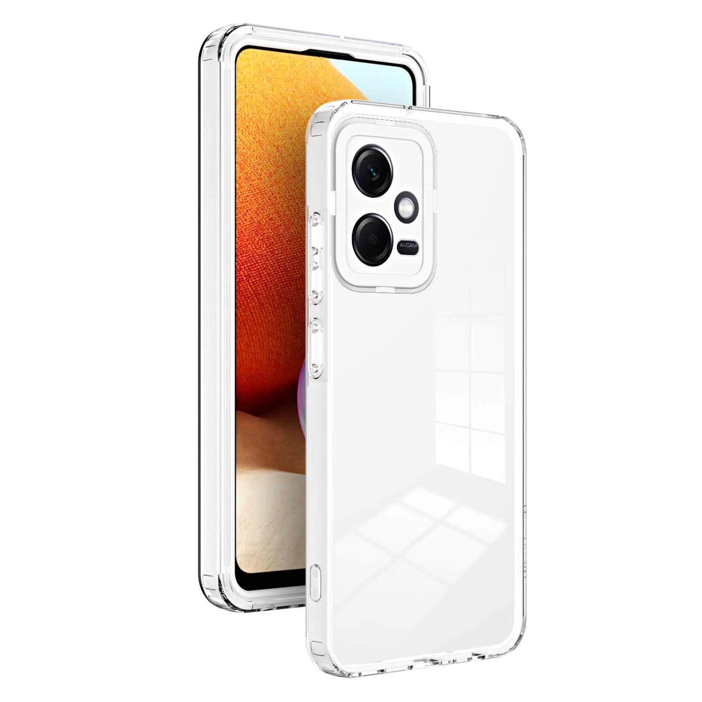 For Xiaomi Redmi Note 12 5G (Global) / Poco X5 5G TPU PC Phone Case 3-in-1 Clear Cover with PC Camera Frame