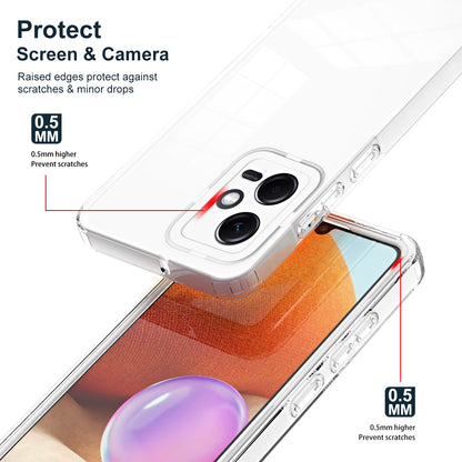 For Xiaomi Redmi Note 12 5G (Global) / Poco X5 5G TPU PC Phone Case 3-in-1 Clear Cover with PC Camera Frame