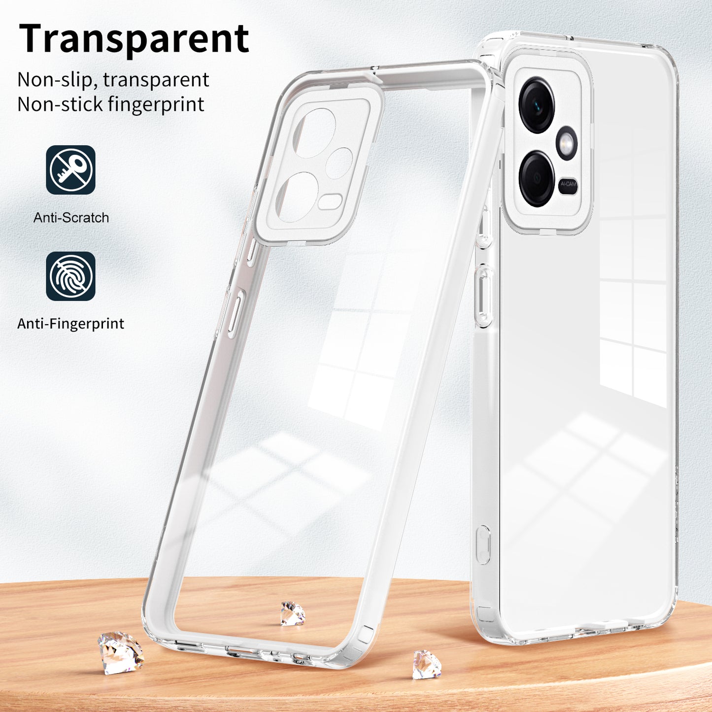 For Xiaomi Redmi Note 12 5G (Global) / Poco X5 5G TPU PC Phone Case 3-in-1 Clear Cover with PC Camera Frame