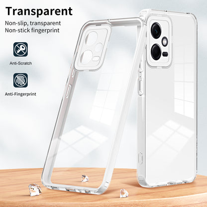 For Xiaomi Redmi Note 12 5G (Global) / Poco X5 5G TPU PC Phone Case 3-in-1 Clear Cover with PC Camera Frame