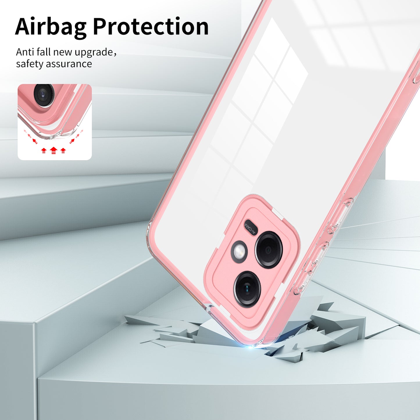 For Xiaomi Redmi Note 12 5G (Global) / Poco X5 5G TPU PC Phone Case 3-in-1 Clear Cover with PC Camera Frame