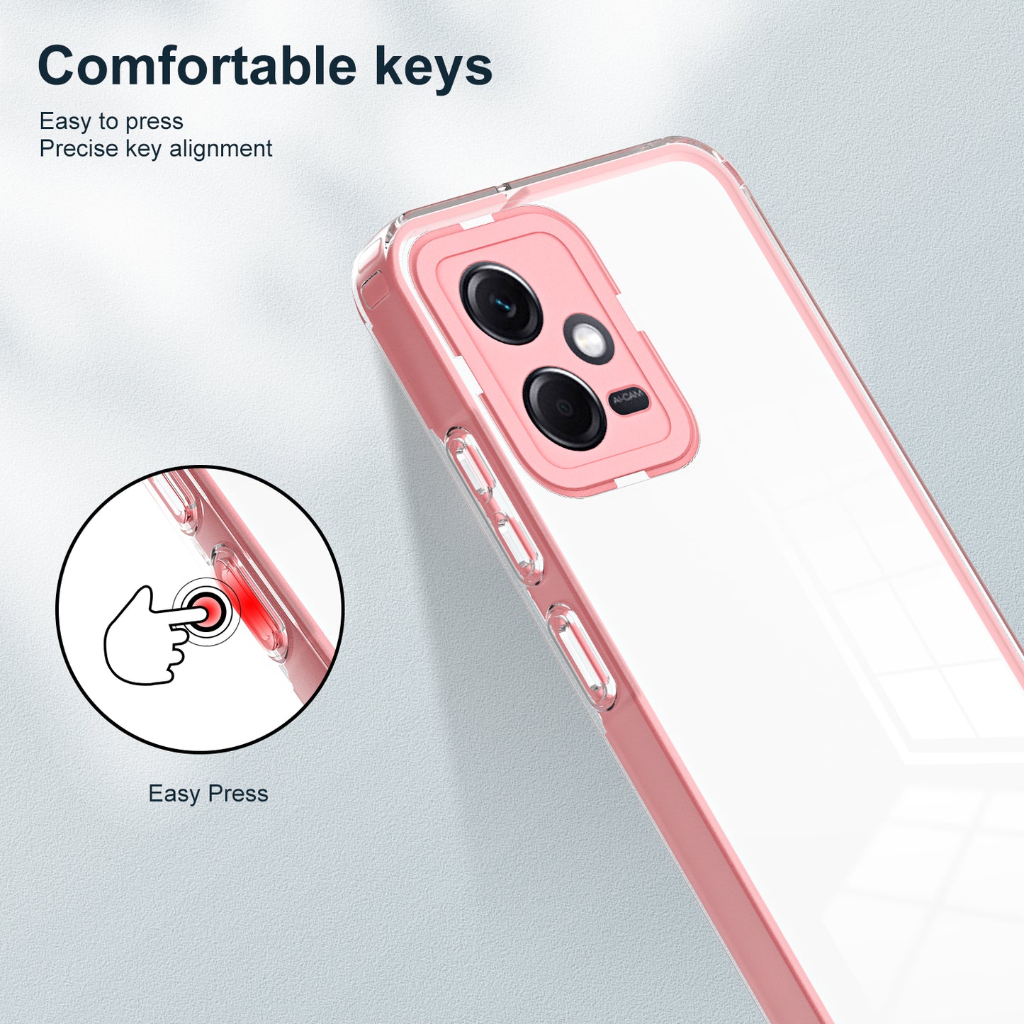 For Xiaomi Redmi Note 12 5G (Global) / Poco X5 5G TPU PC Phone Case 3-in-1 Clear Cover with PC Camera Frame