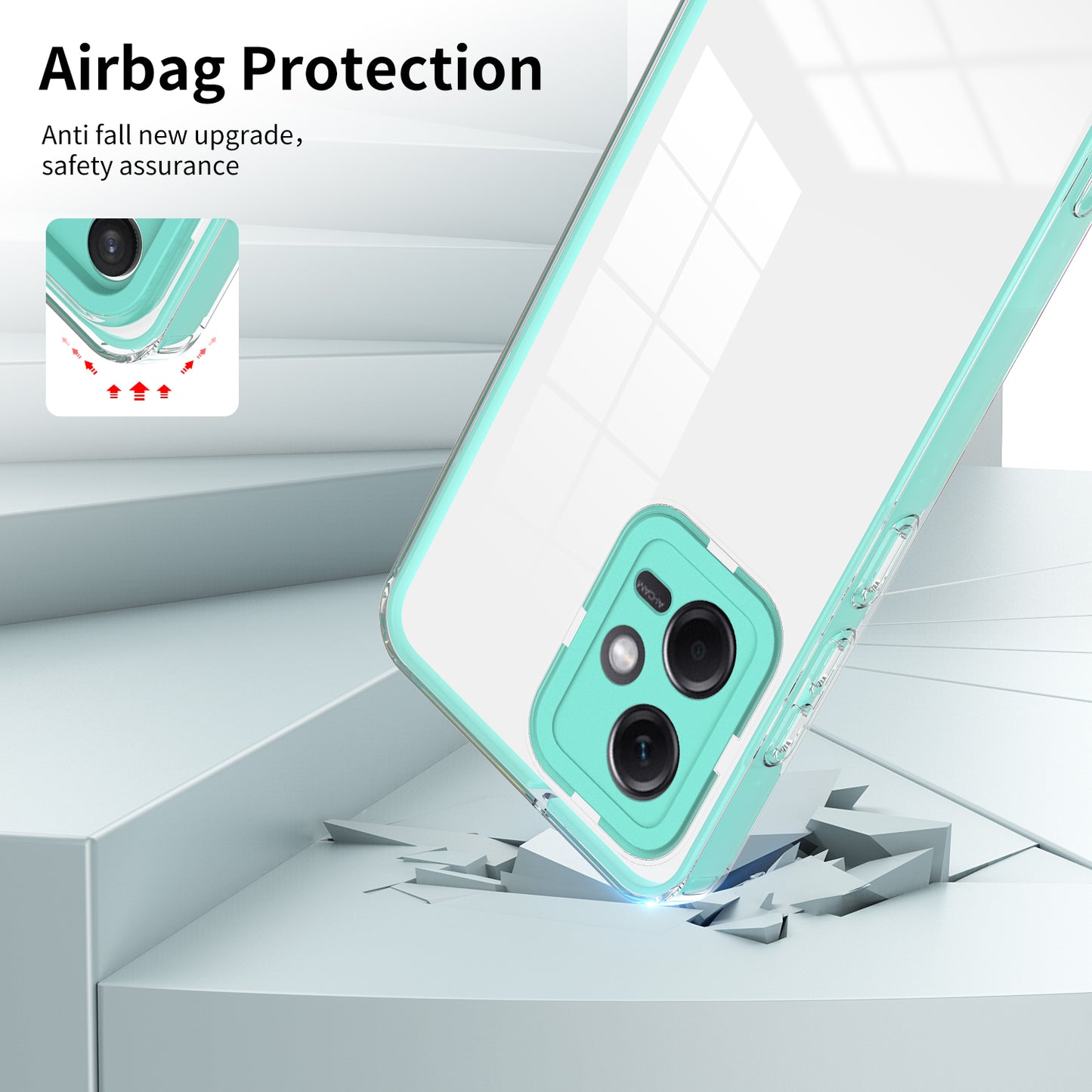 For Xiaomi Redmi Note 12 5G (Global) / Poco X5 5G TPU PC Phone Case 3-in-1 Clear Cover with PC Camera Frame