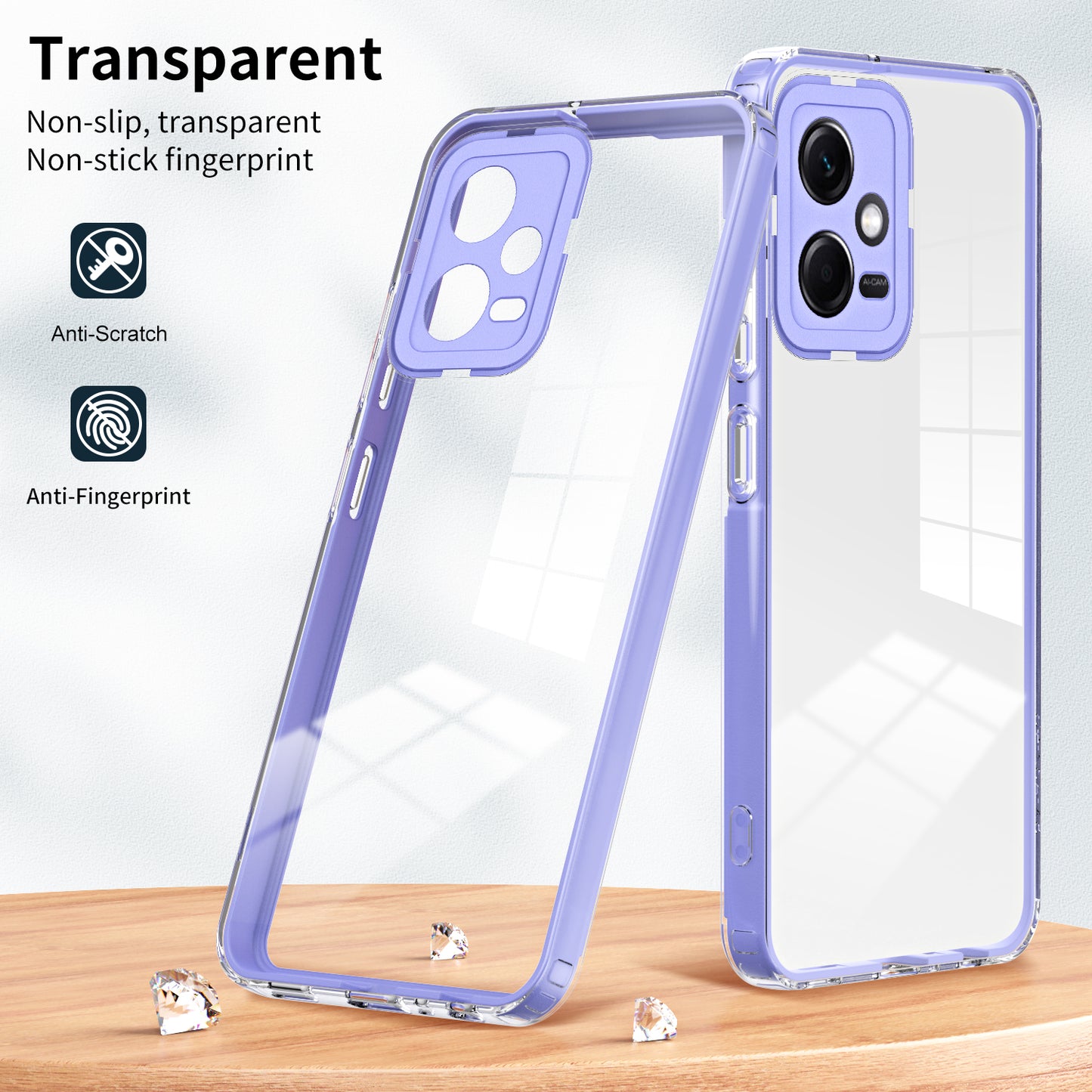 For Xiaomi Redmi Note 12 5G (Global) / Poco X5 5G TPU PC Phone Case 3-in-1 Clear Cover with PC Camera Frame
