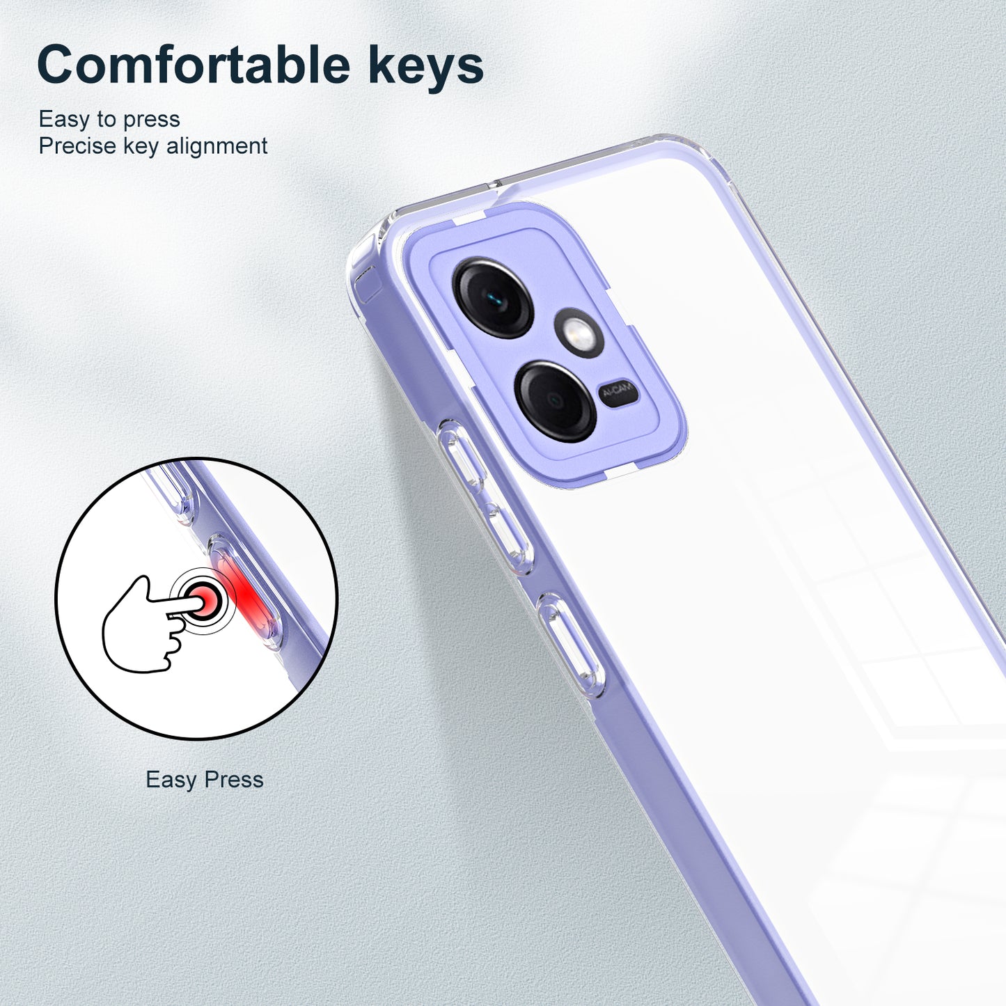 For Xiaomi Redmi Note 12 5G (Global) / Poco X5 5G TPU PC Phone Case 3-in-1 Clear Cover with PC Camera Frame